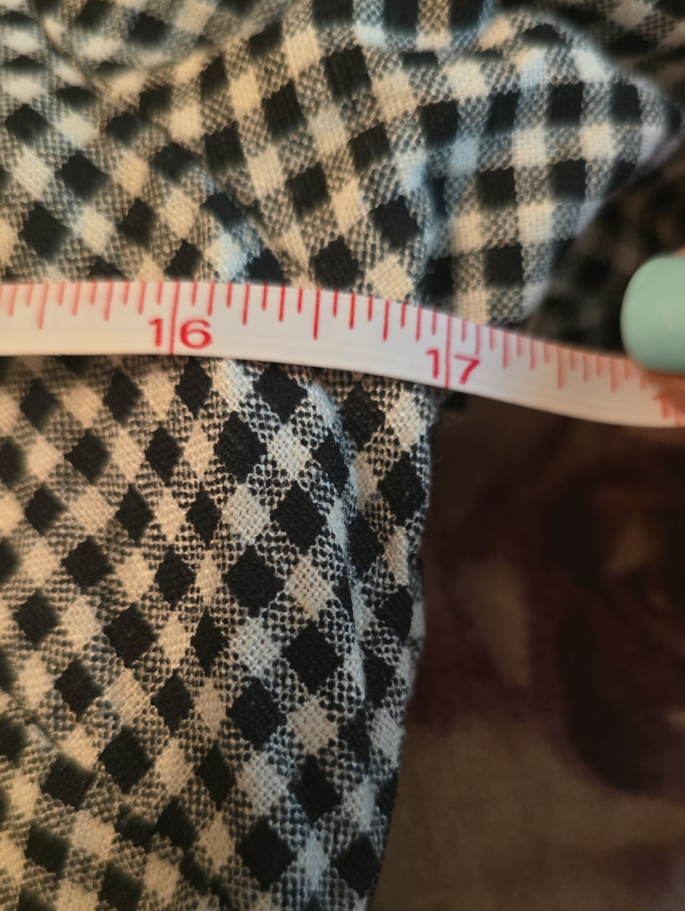 New A New Day Women's 4 Black White Gingham Check Puff-Sleeve Square-Neck Dress - Picture 6 of 9